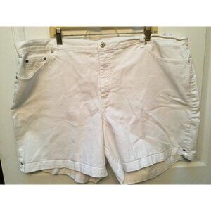 g GLORIA VANDERBILT  white stretch jean shorts 24W